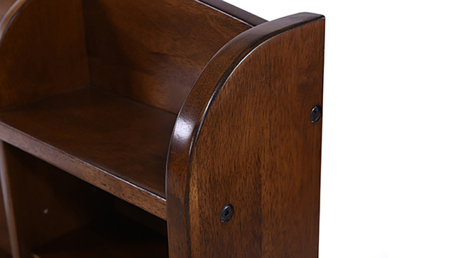 Ateneo Storage Headboard Single Bed With Trundle And Storage(Polished cherry)